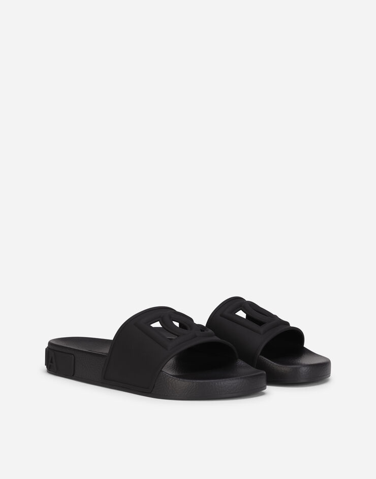 Rubber beachwear sliders with DG Millennials logo - 2