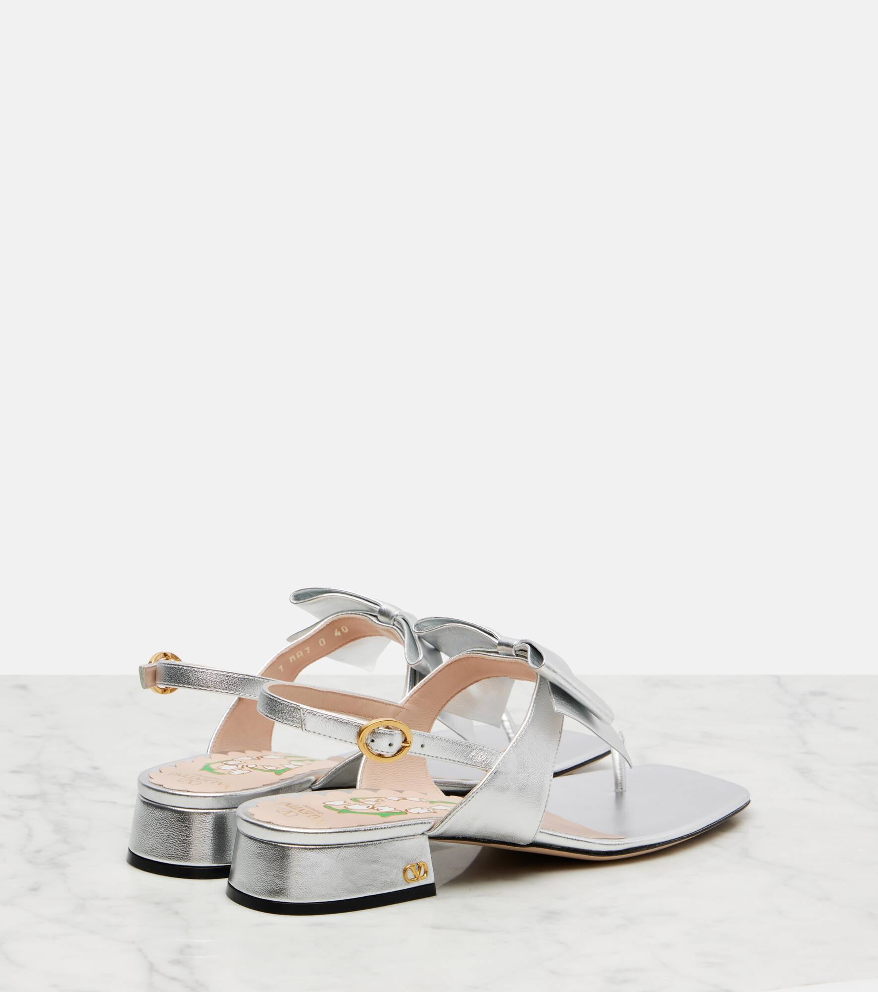 Bowow 25 metallic leather thong sandals - 2