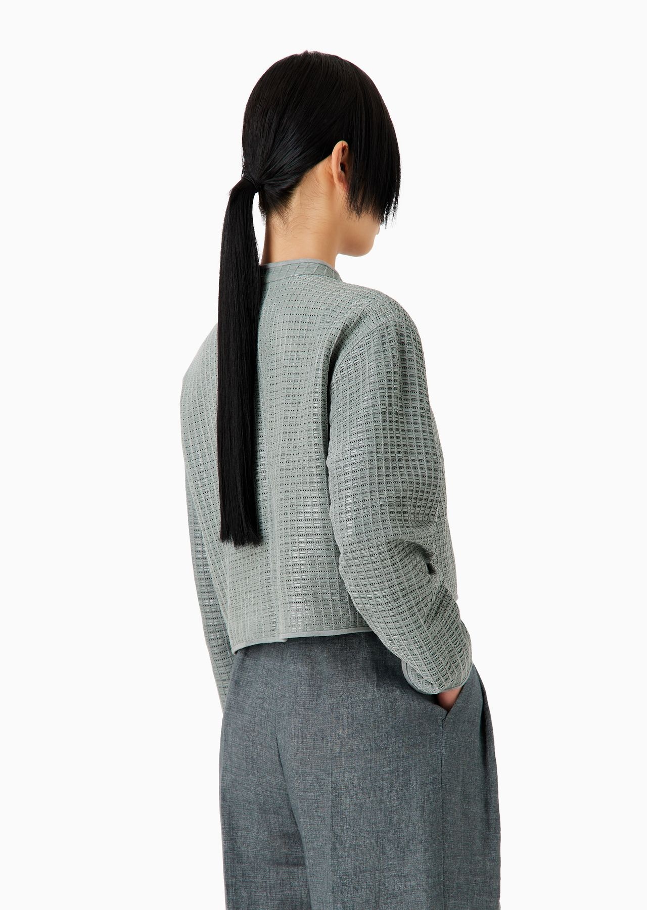 Loose-fit jacket in woven suede and nappa leather - 3