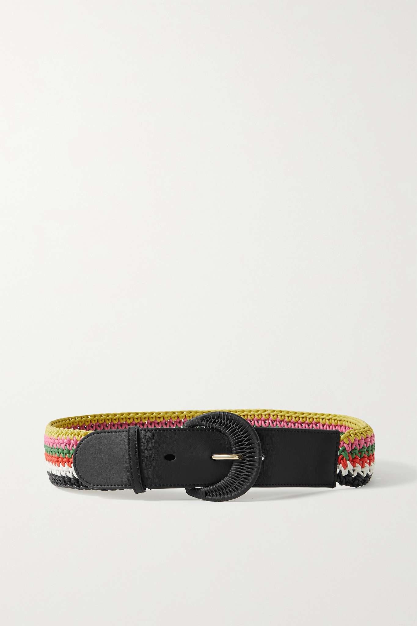 Klea striped woven leather belt - 1