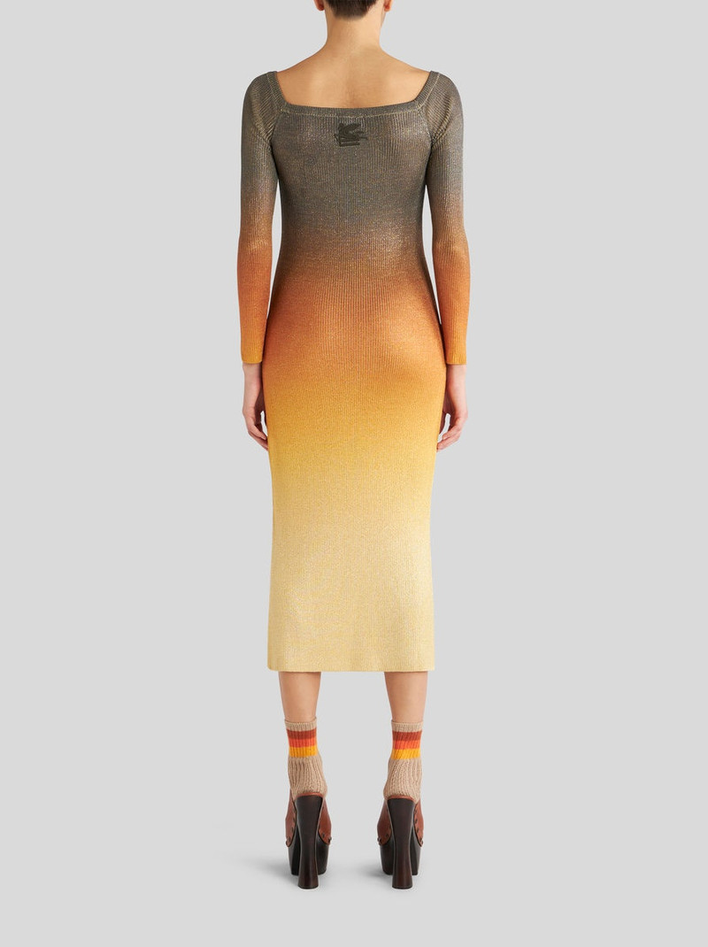COLOUR SHADED LAMÉ JERSEY DRESS 5