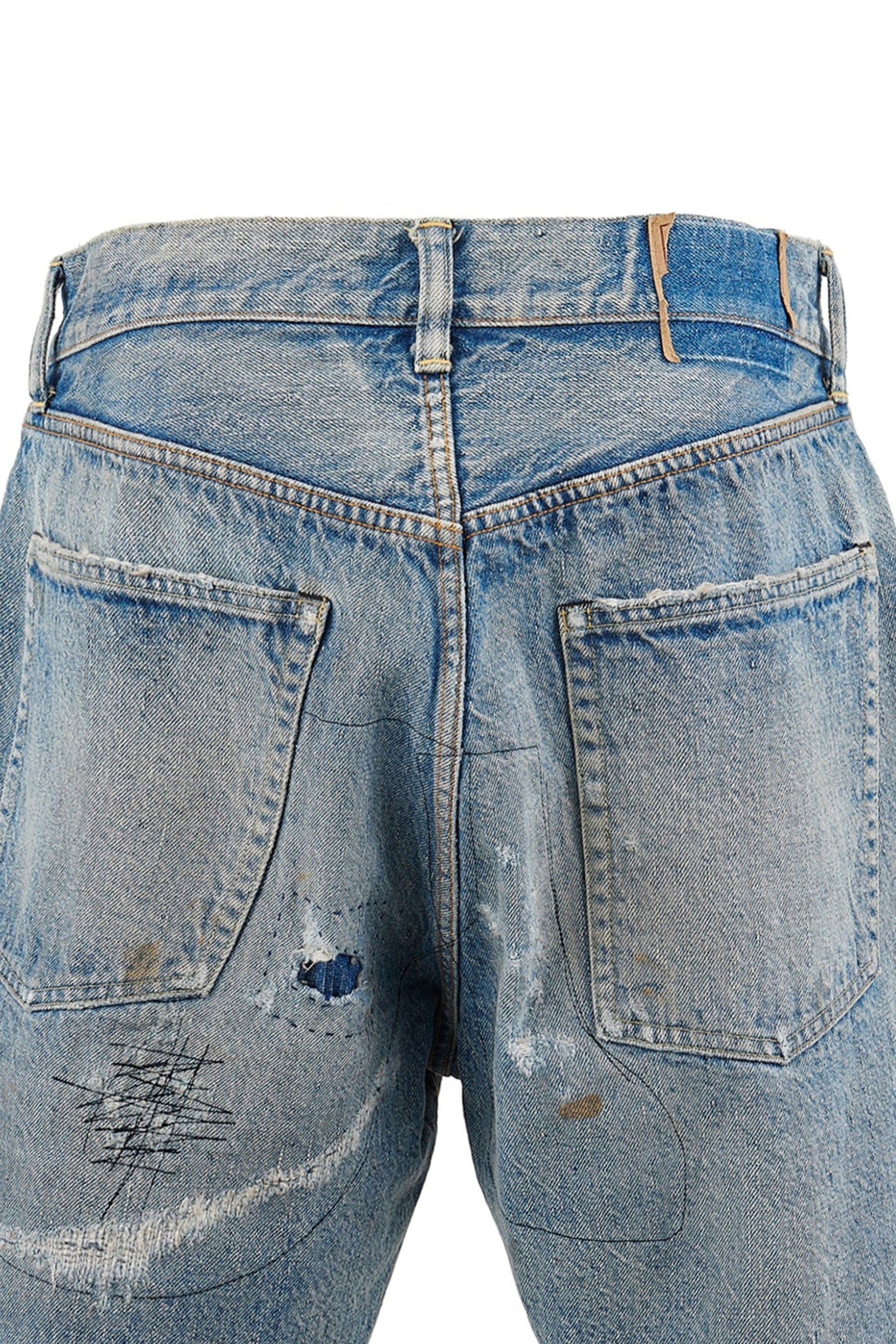 SAINT M×××××× DENIM SHORTS/DAMAGE / BLU | nubiantokyo | REVERSIBLE