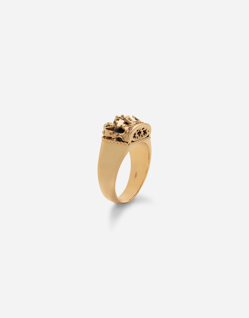 Dolce & Gabbana Crown yellow gold ring with iron eye on the inside outlook