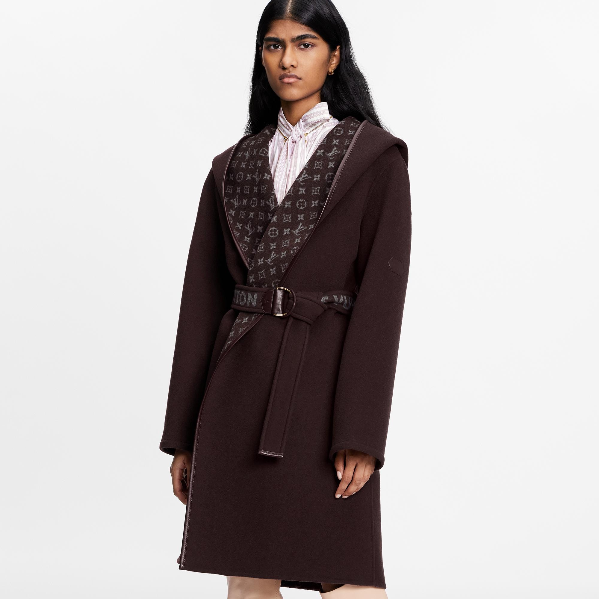 Belted Hooded Wrap Coat - 3