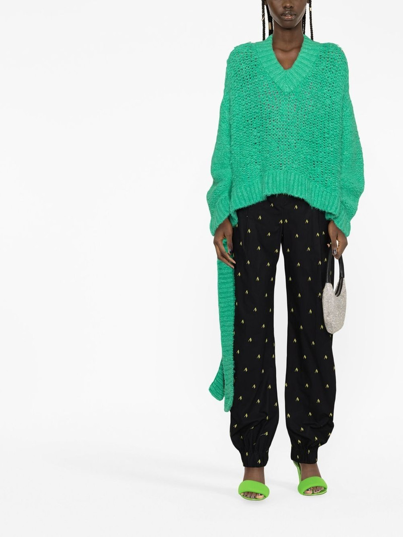 THE ATTICO open-knit V-neck jumper outlook
