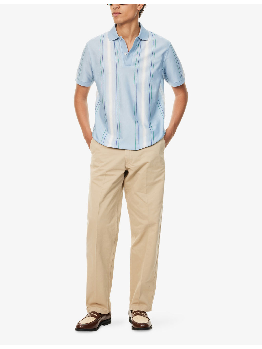 Striped Short-Sleeve Cotton-Pique Polo Shirt - 2