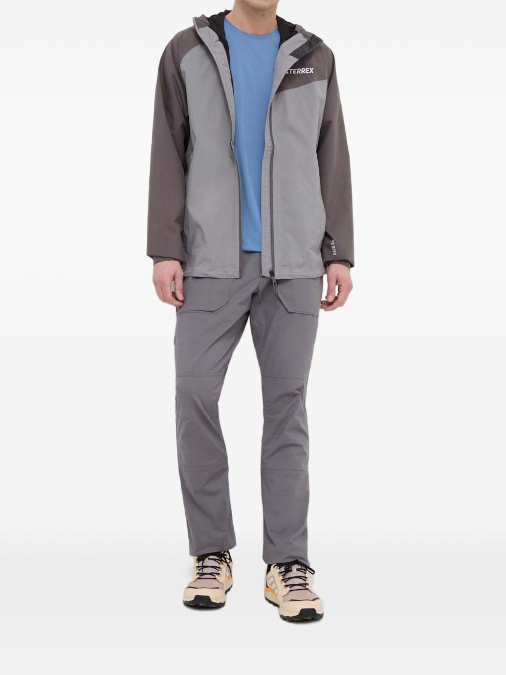 hooded colour-blocked jacket - 2