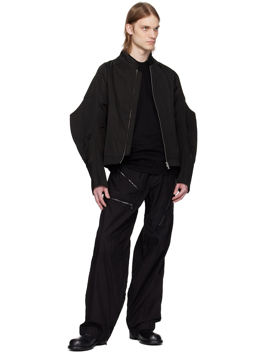 Black Thorn Moto Bomber Jacket - 4