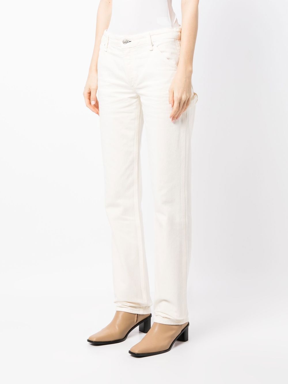 strap-detail straight-leg jeans - 3