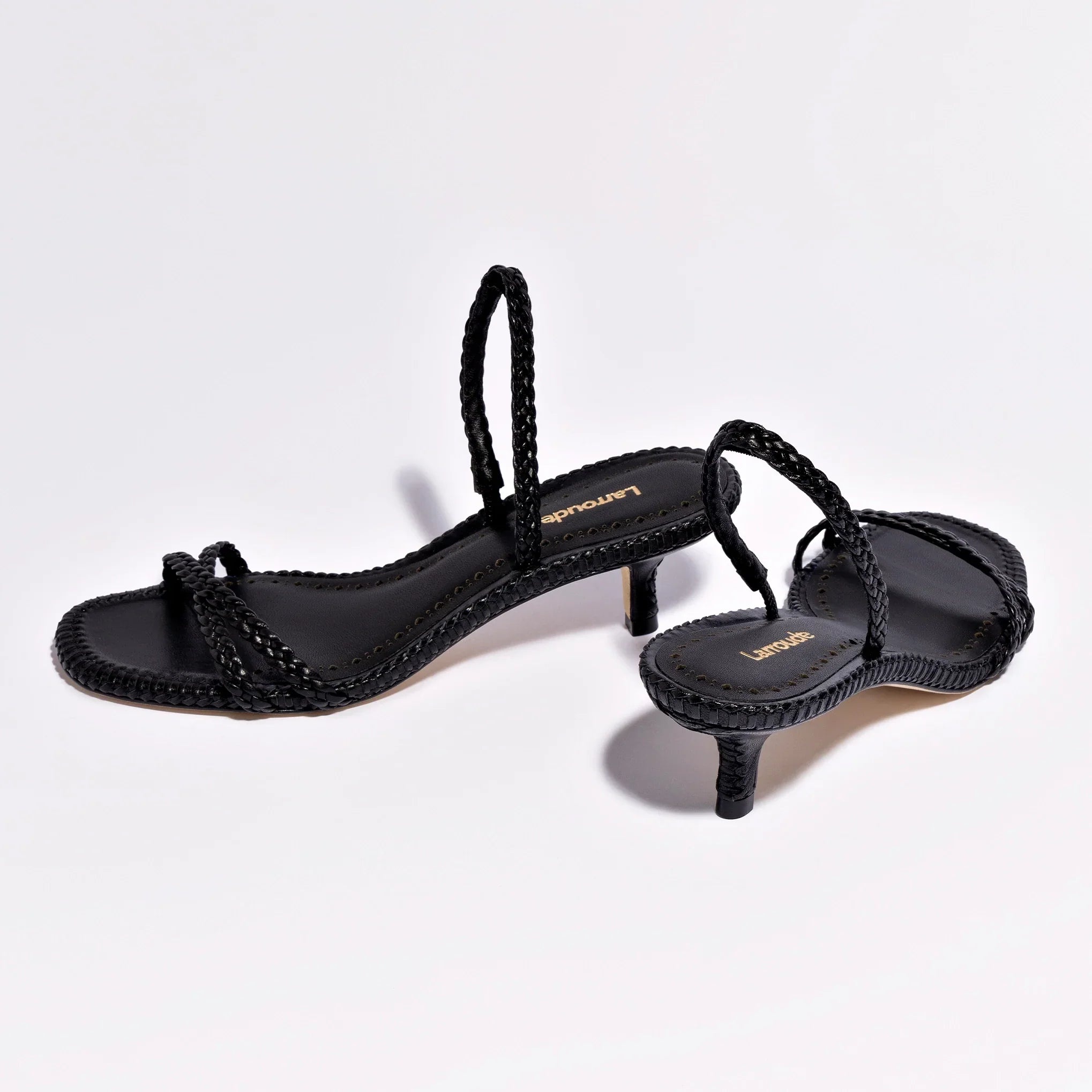 Larroude - Larroude Mini Annie Sandal In Black Leather - 6