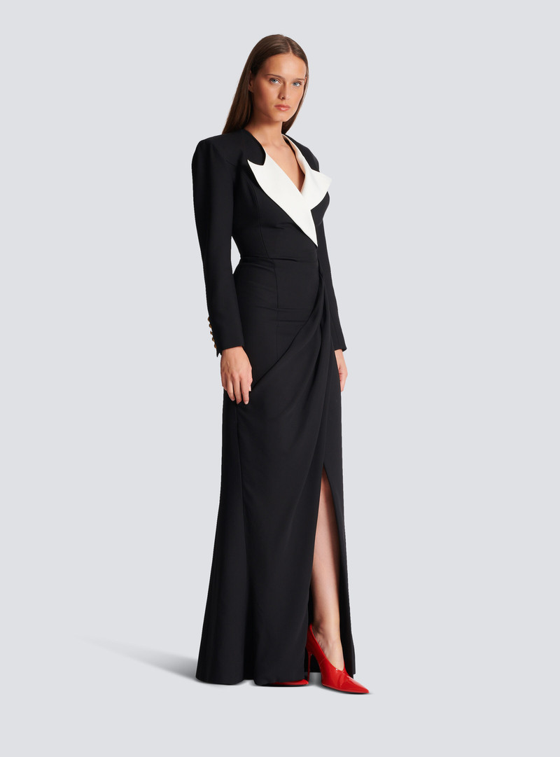 Structured Crepe Long Dress 3
