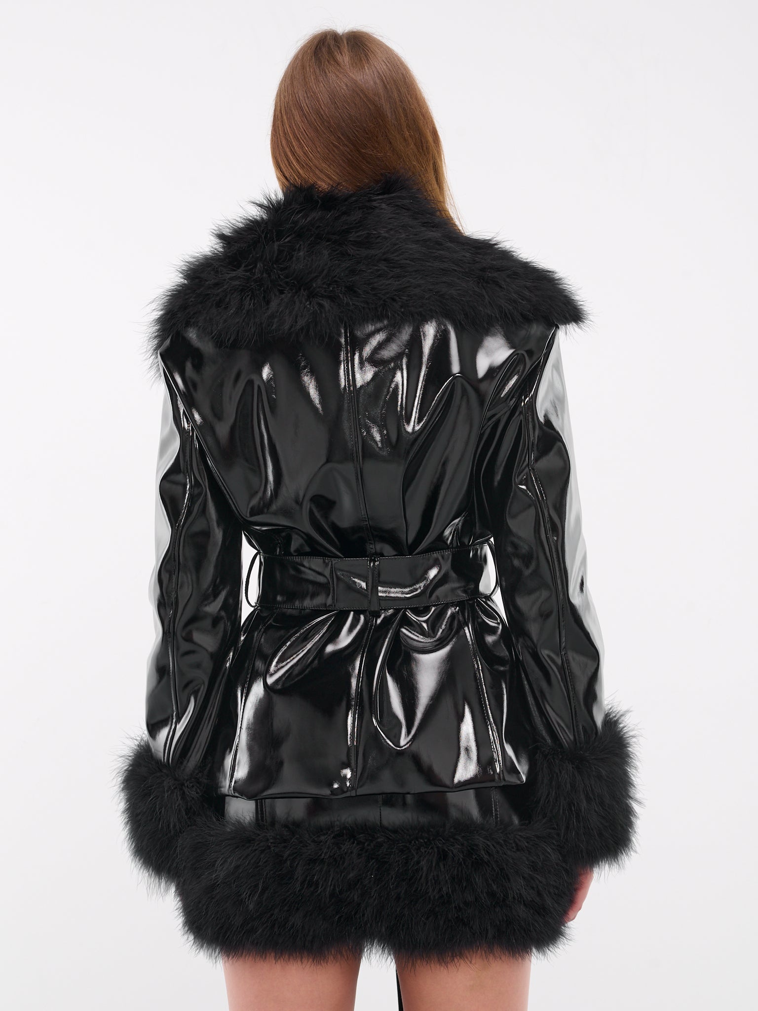 Patent Faux Leather Coat - 3