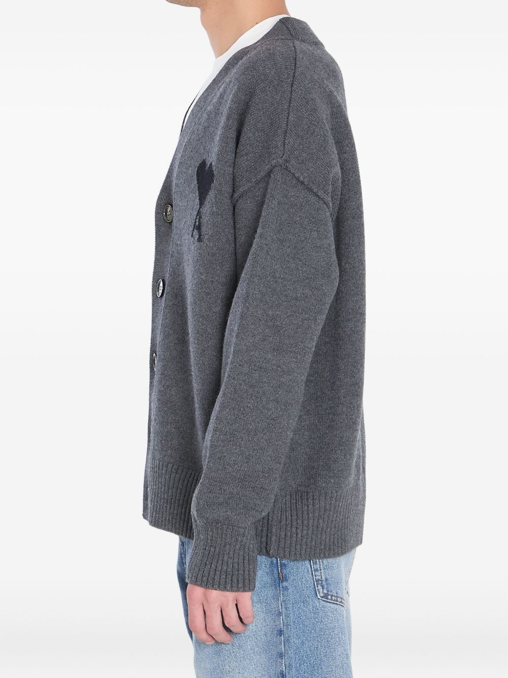heart-logo button cardigan - 4