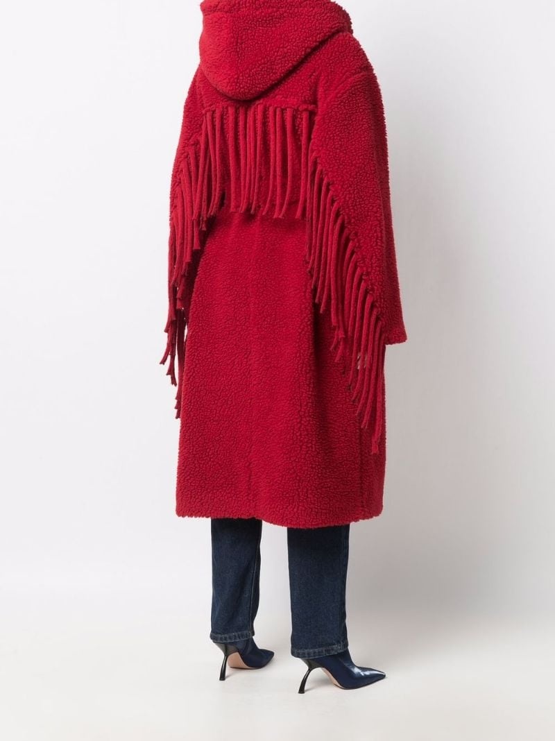 fringed belted coat - 4