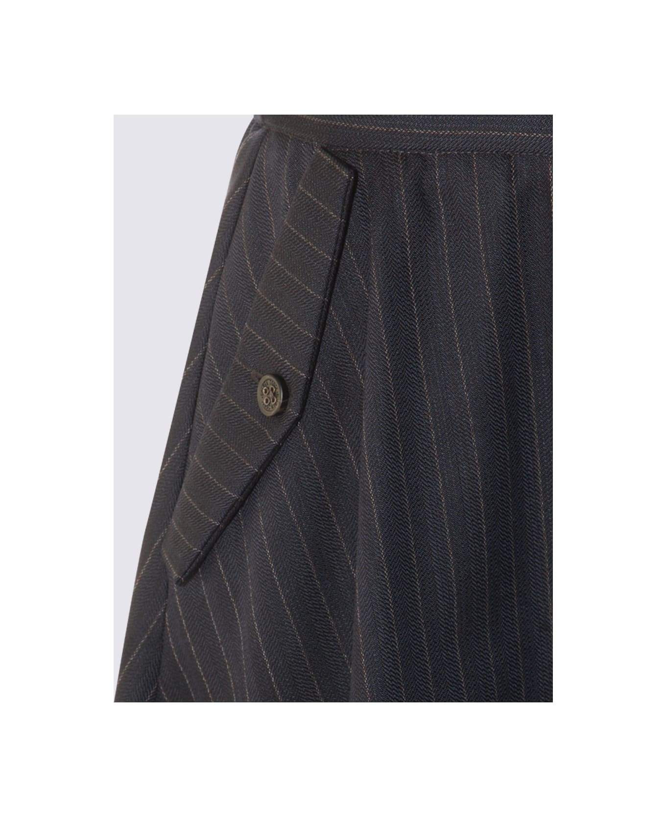 Dark Navy Wool Skirt - 3