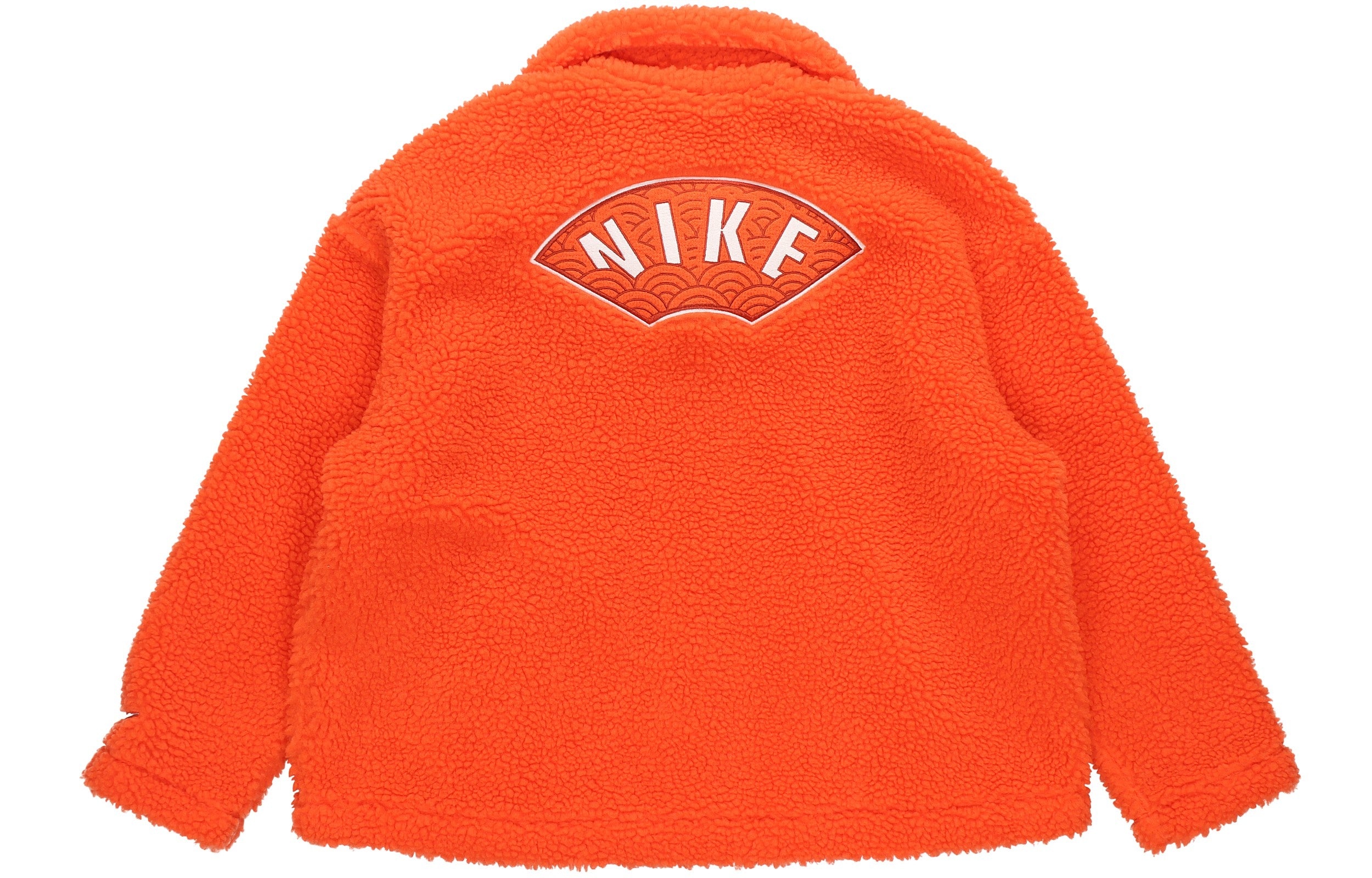 (WMNS) Nike CNY New Year's Edition Lamb's Wool Solid Color Lapel Jacket Orange DQ5366-817 - 2