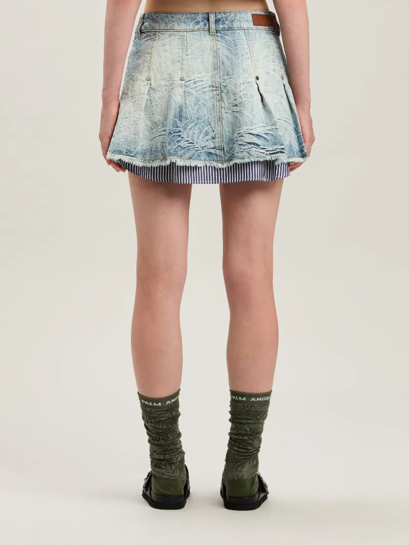 Palms jacquared denim miniskirt - 5