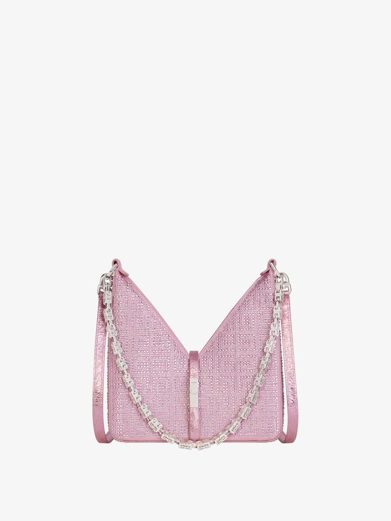 MINI CUT OUT BAG IN 4G STRASS WITH CHAIN 1