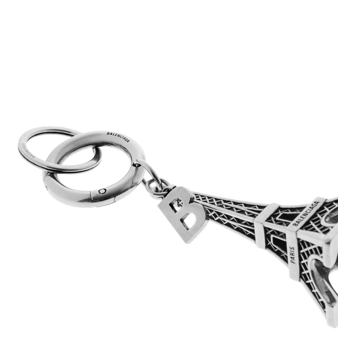 Paris Souvenir Eiffel Bag Charm/keychain in Antique Silver - 2