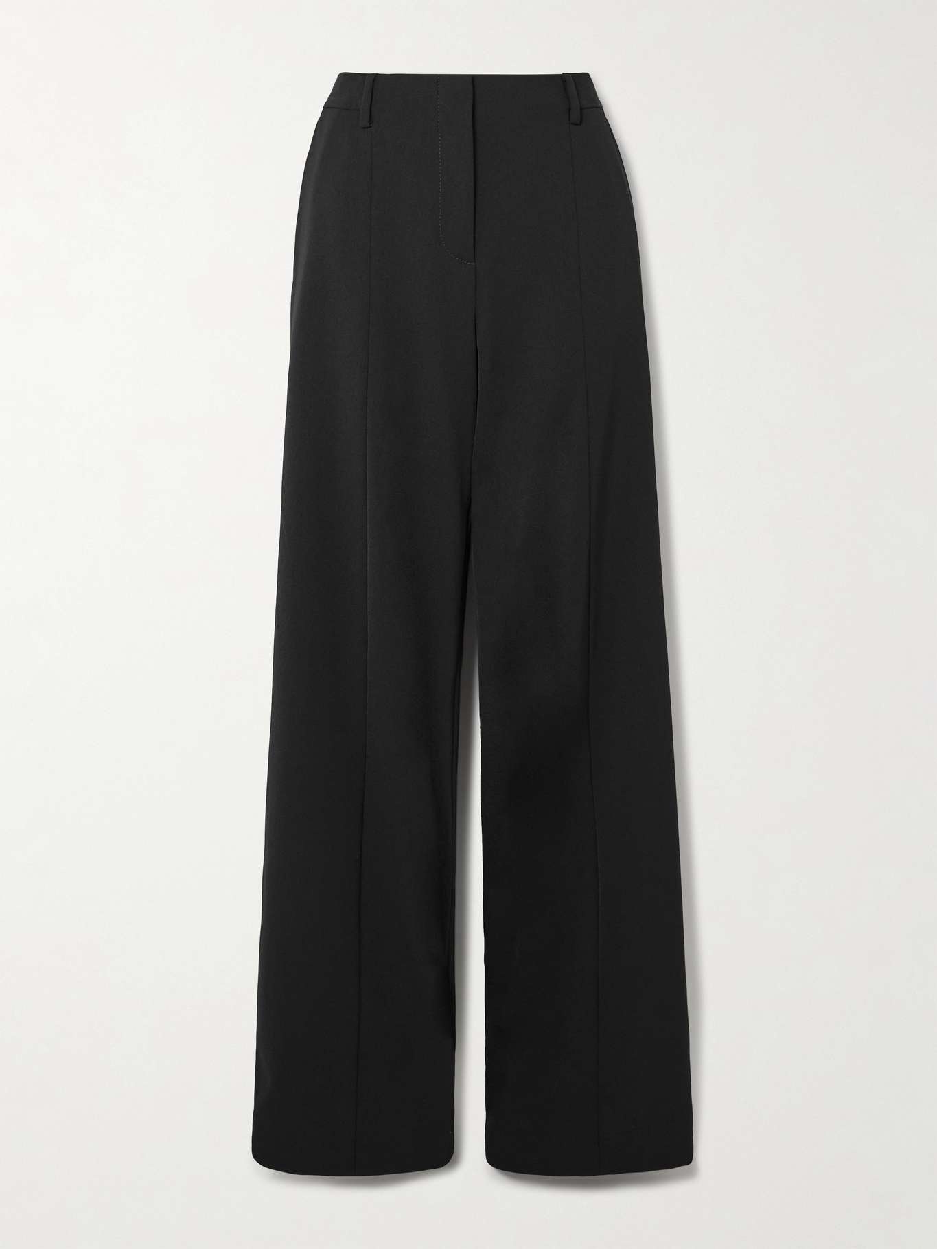 Twill wide-leg stirrup pants Black - 1