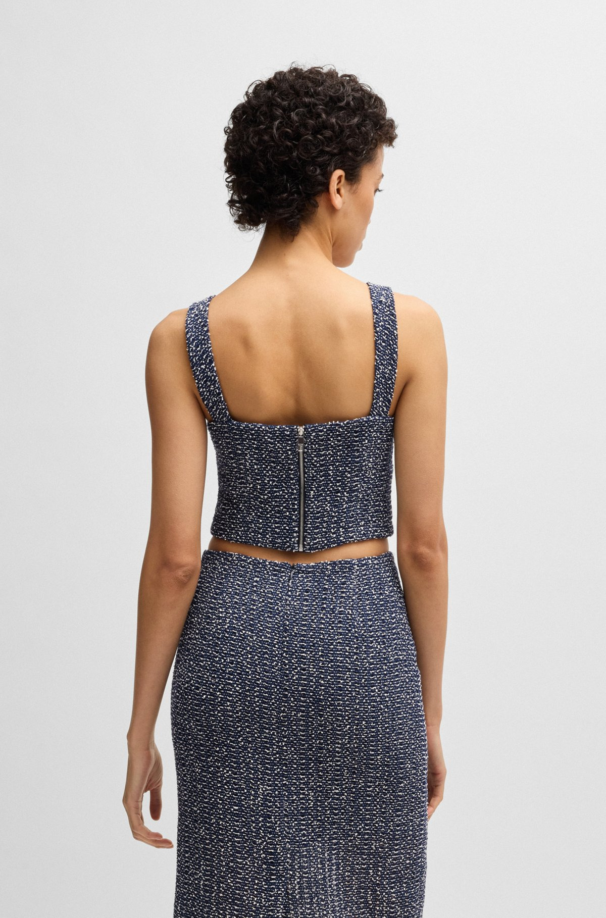 TAILORED TOP IN TWO-TONE CROCHET TWEED - 5