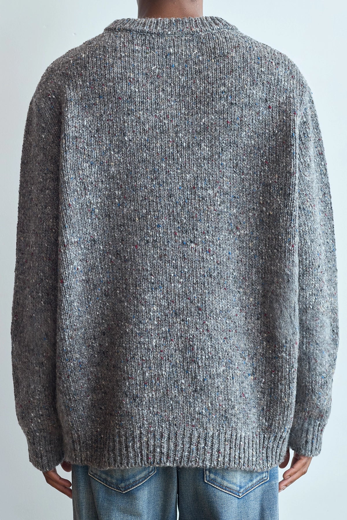 Maison Margiela V-Neck Mélange Sweater Grey - 5