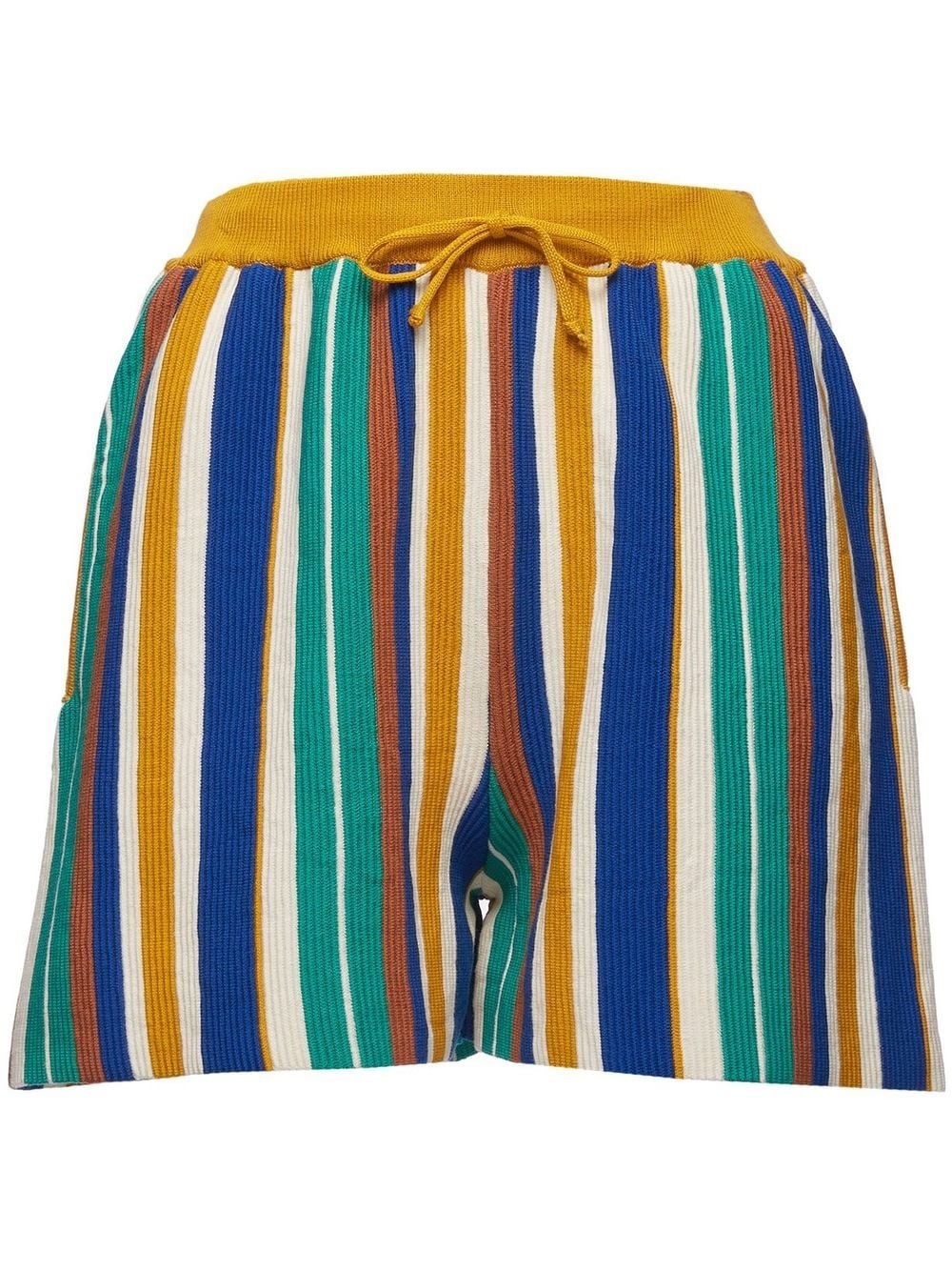 multicolour-stripe knitted shorts - 1