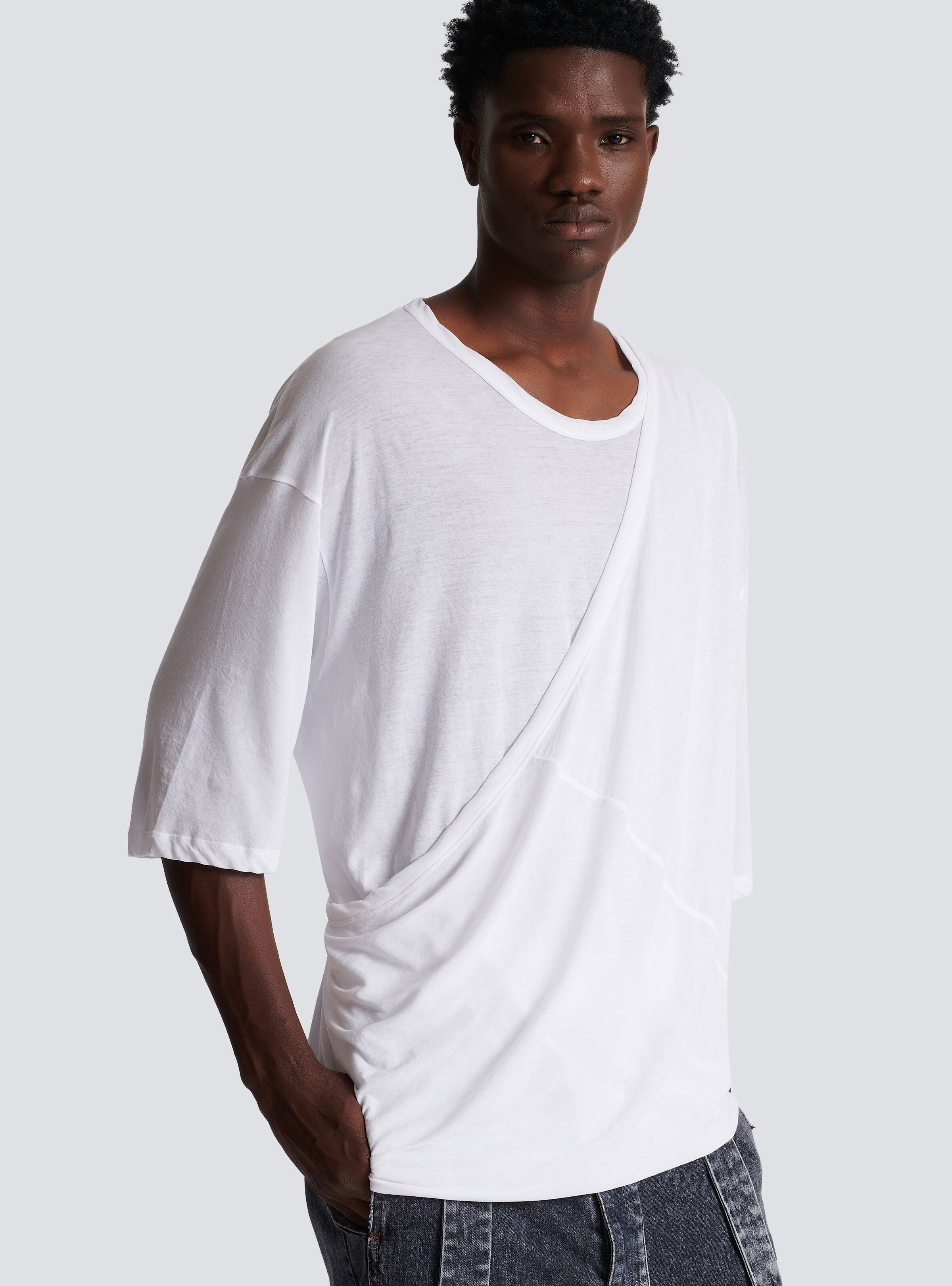 Long double thickness cotton T-shirt - 8