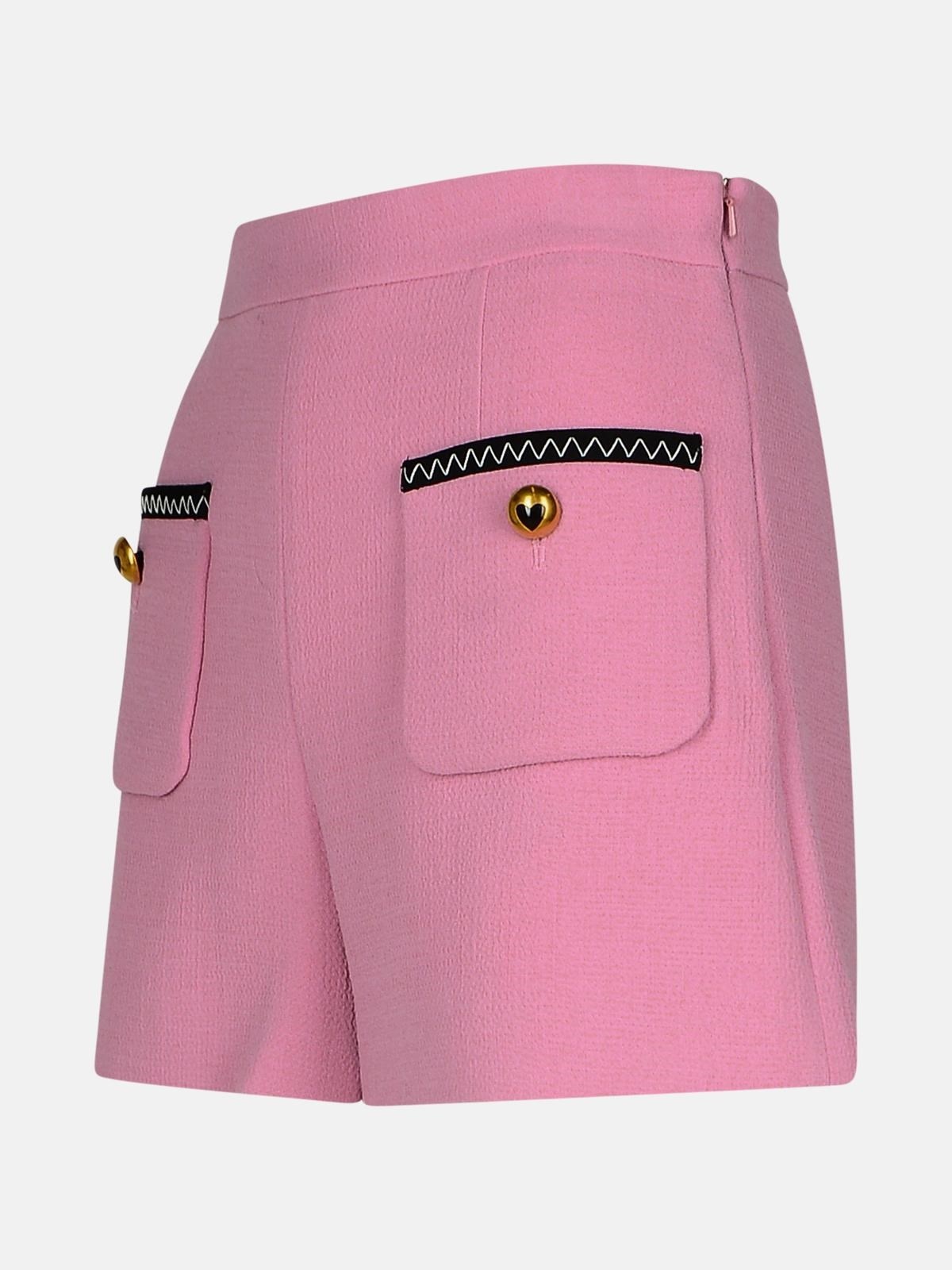 PINK VIRGIN WOOL BLEND SHORTS - 2