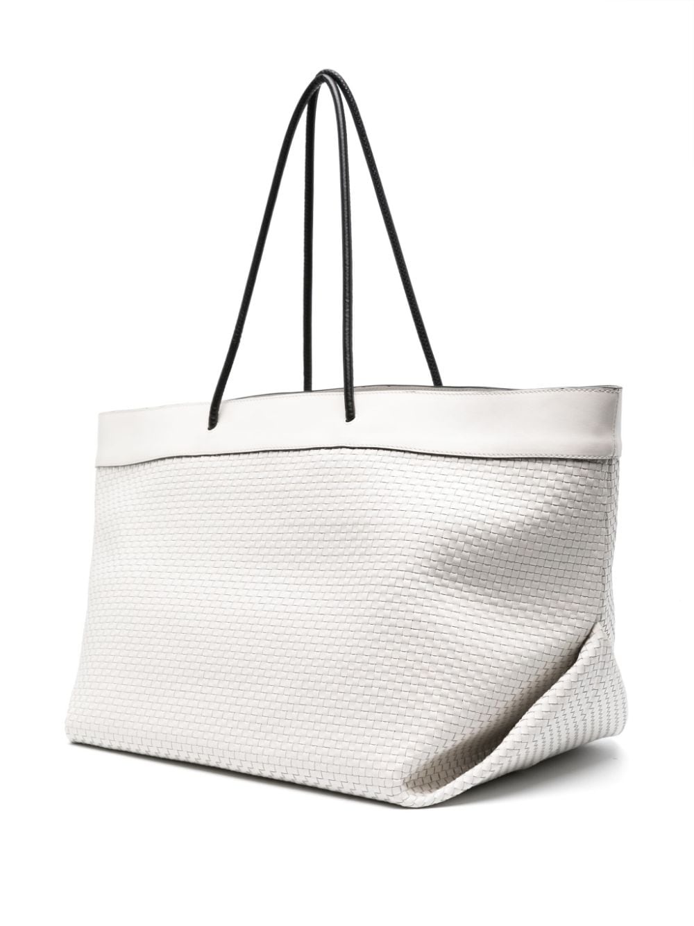 interwoven leather shoulder bag - 3