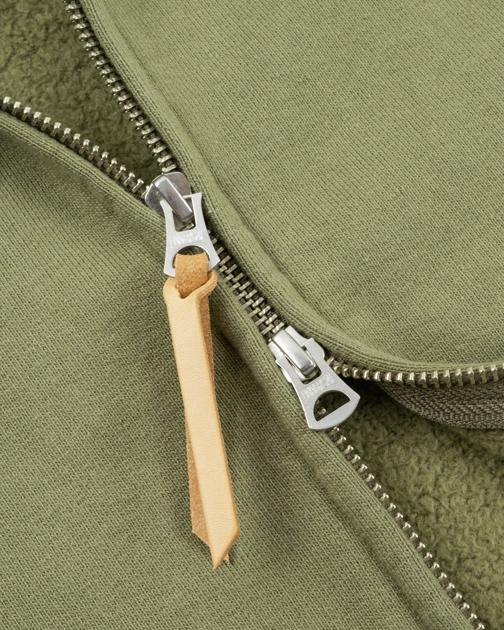 IHSW-10-OLV 14oz Ultra Heavy Loopwheel Cotton Zip Hoodie Olive - 7