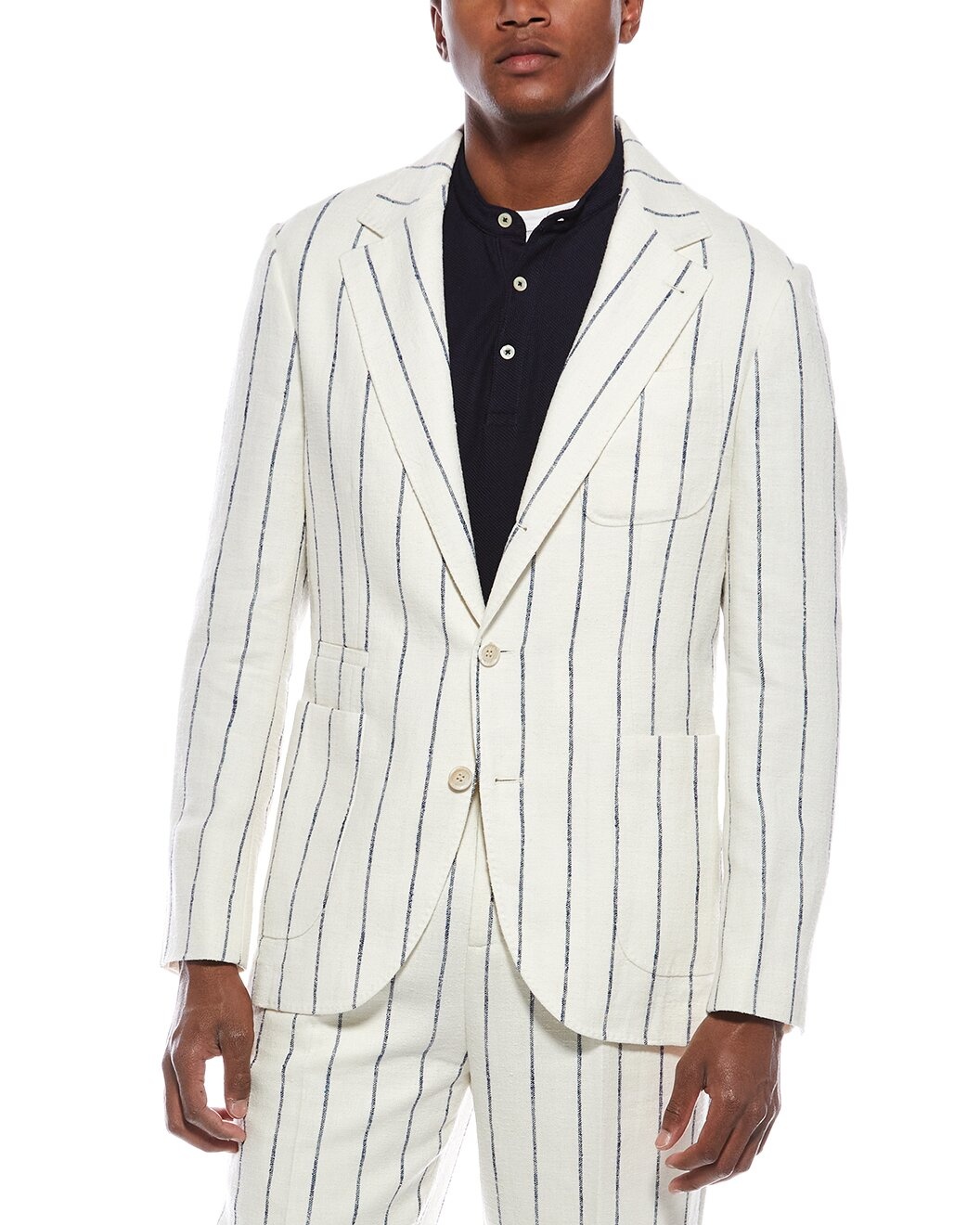 Brunello Cucinelli 2pc Wool, Linen, & Silk-Blend Suit with Pleated Pant - 3