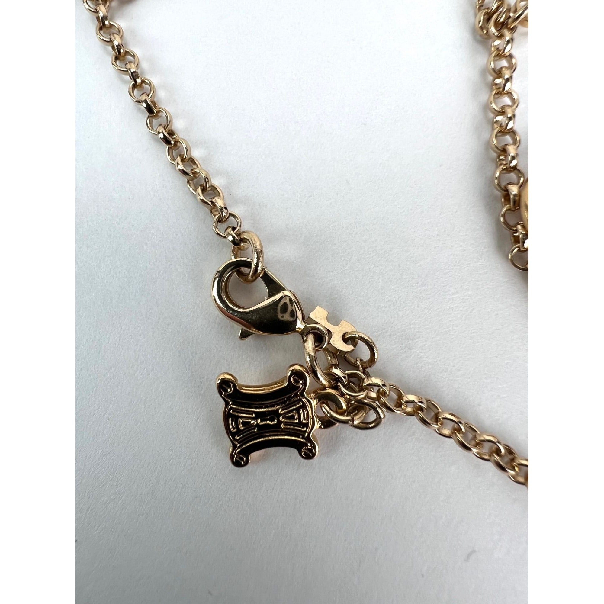 Celine Triomphe Gold metal Charm Bracelet - 8