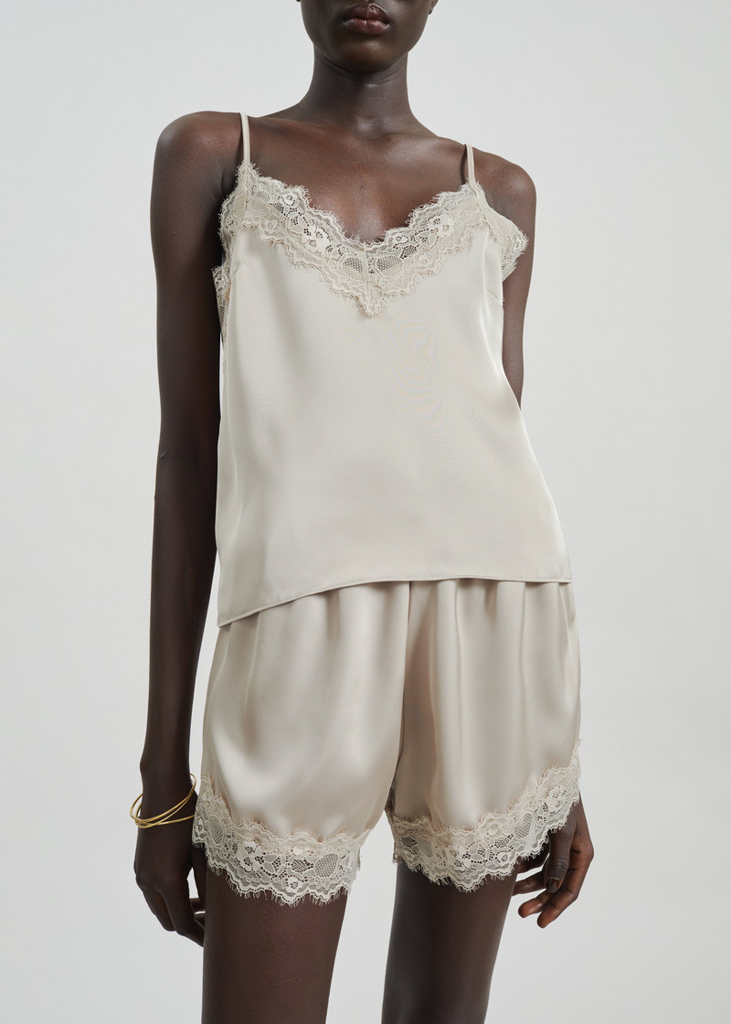 Varnell Satin Lace Top - Beige 3