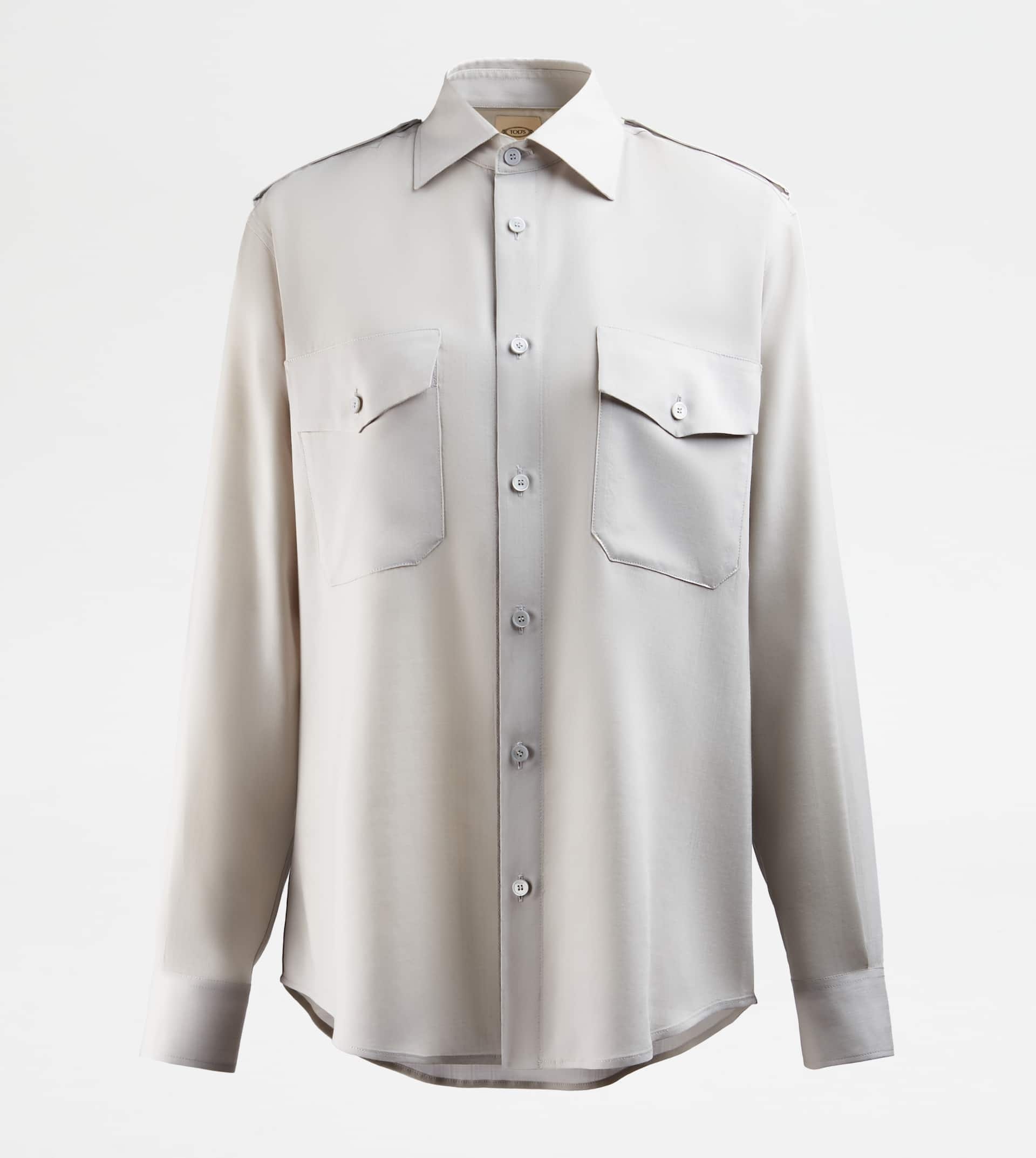 SHIRT IN WOOL - BEIGE - 1