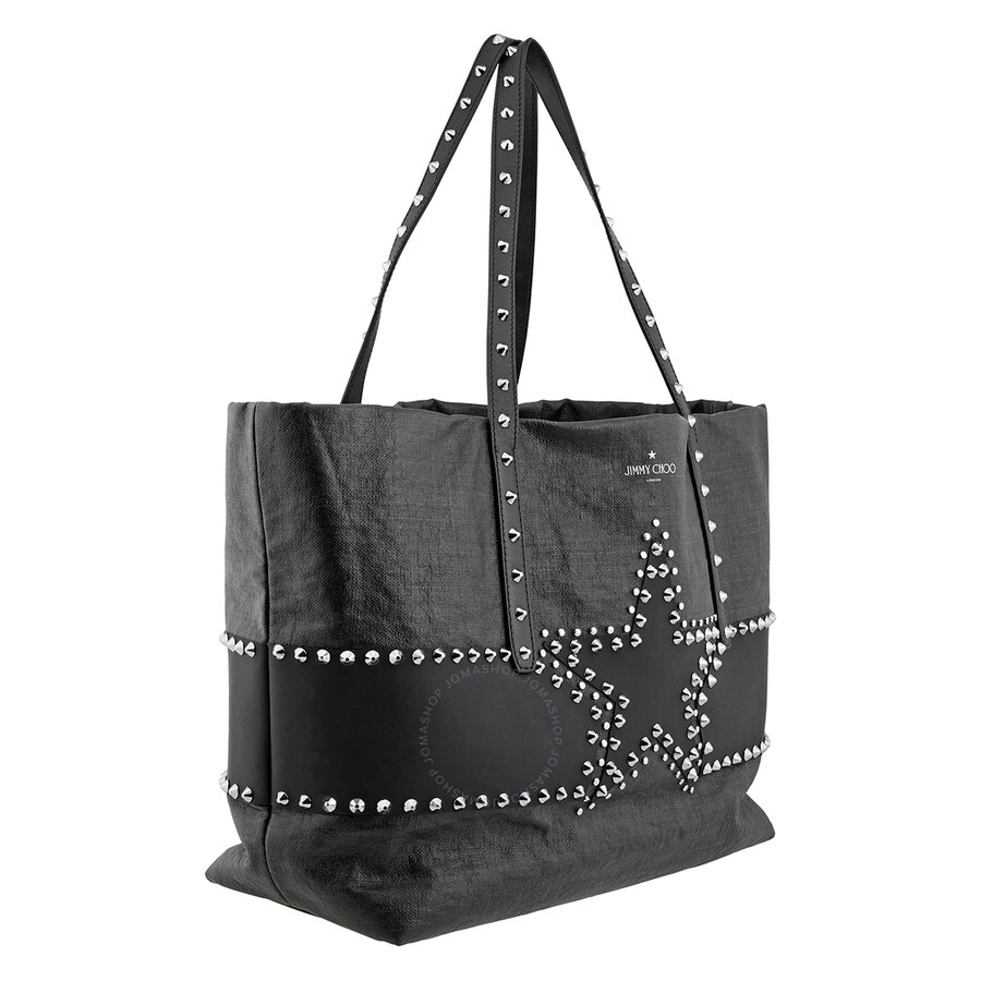 Jimmy Choo Pimlico Star Studded Leather Tote Bag In Black - 3