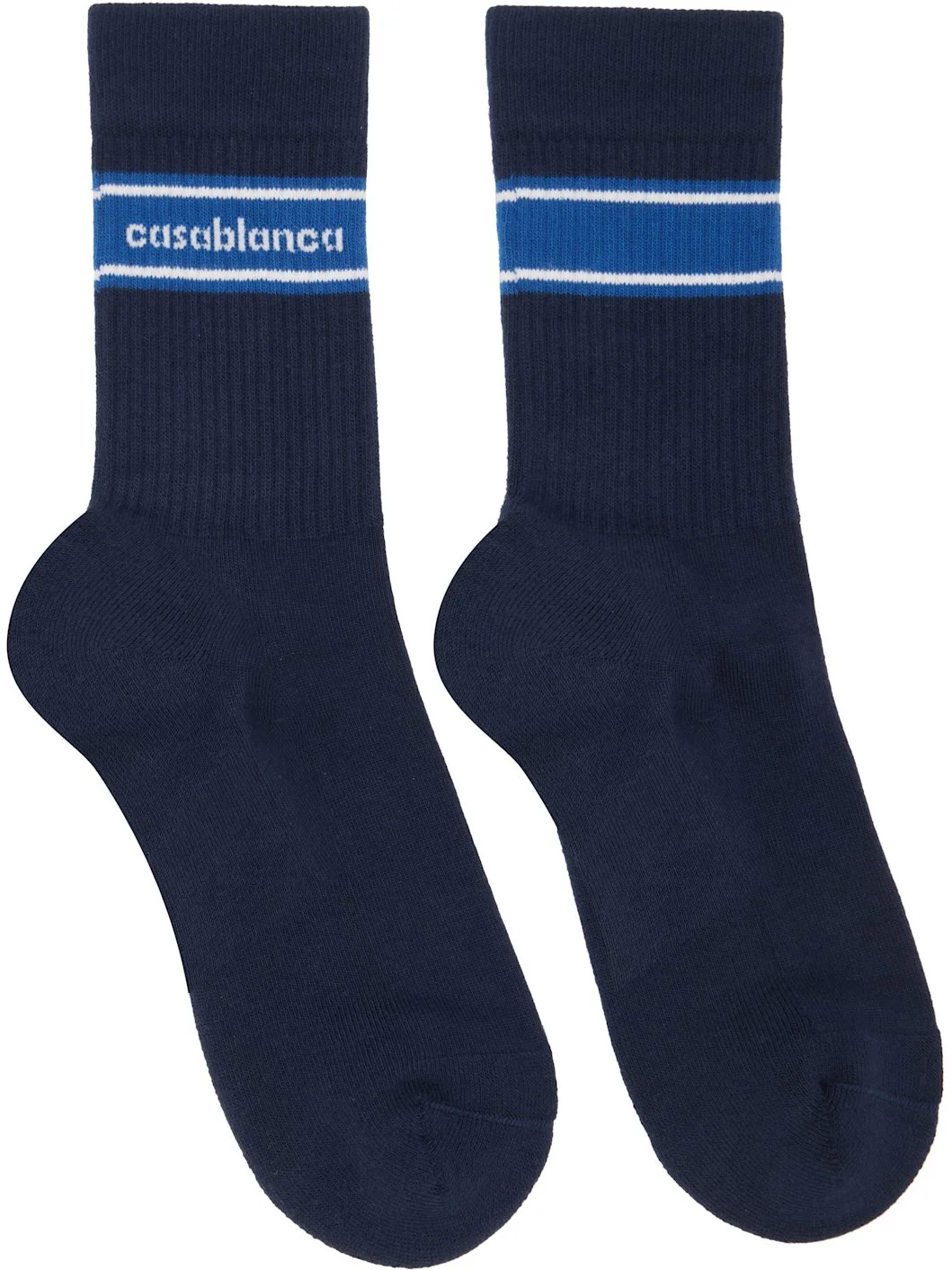 Navy Sporty Stripe Socks - 1