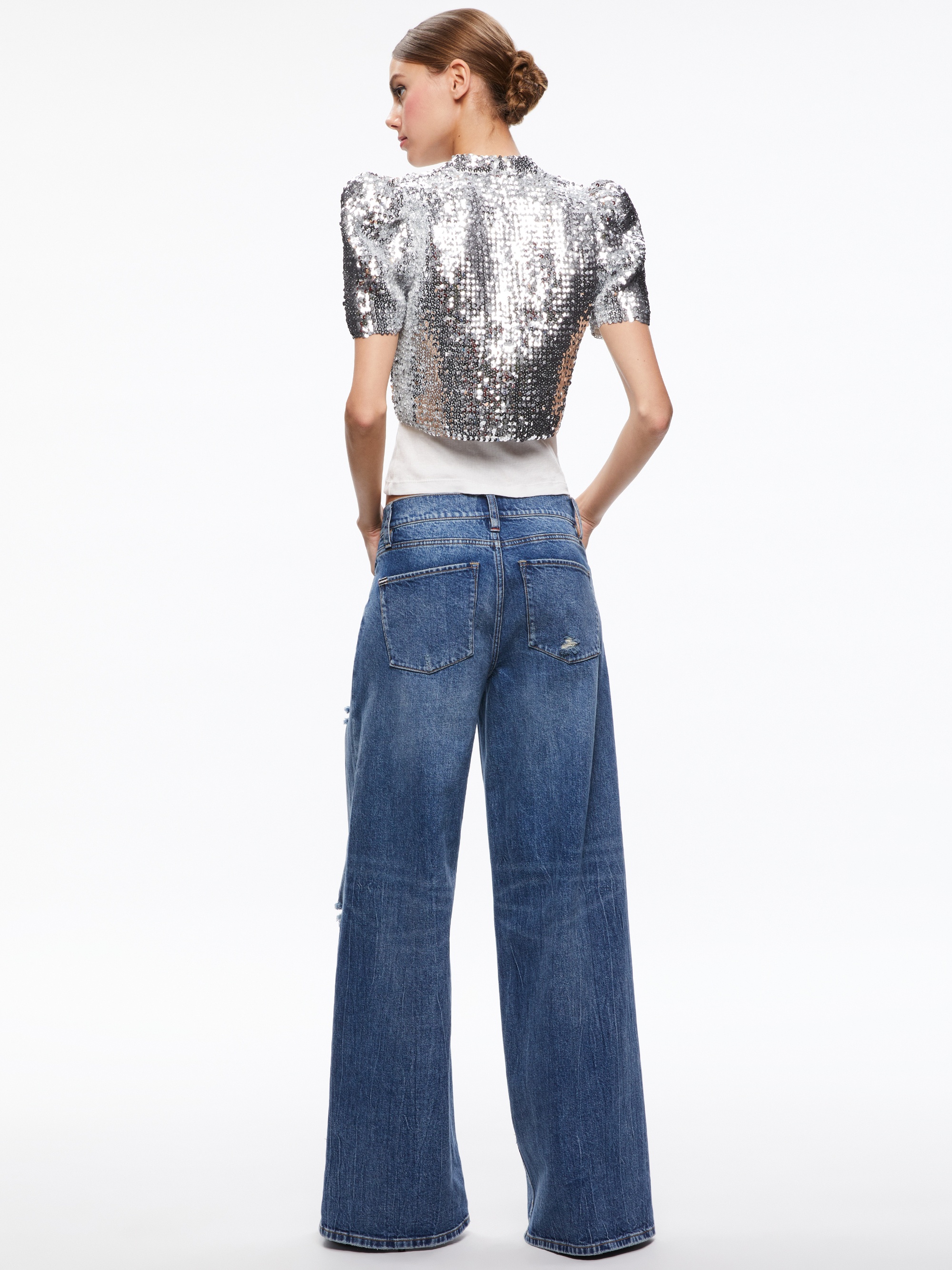 SHERRYL SEQUIN EMEBLLISHED CROPPED JACKET - 3