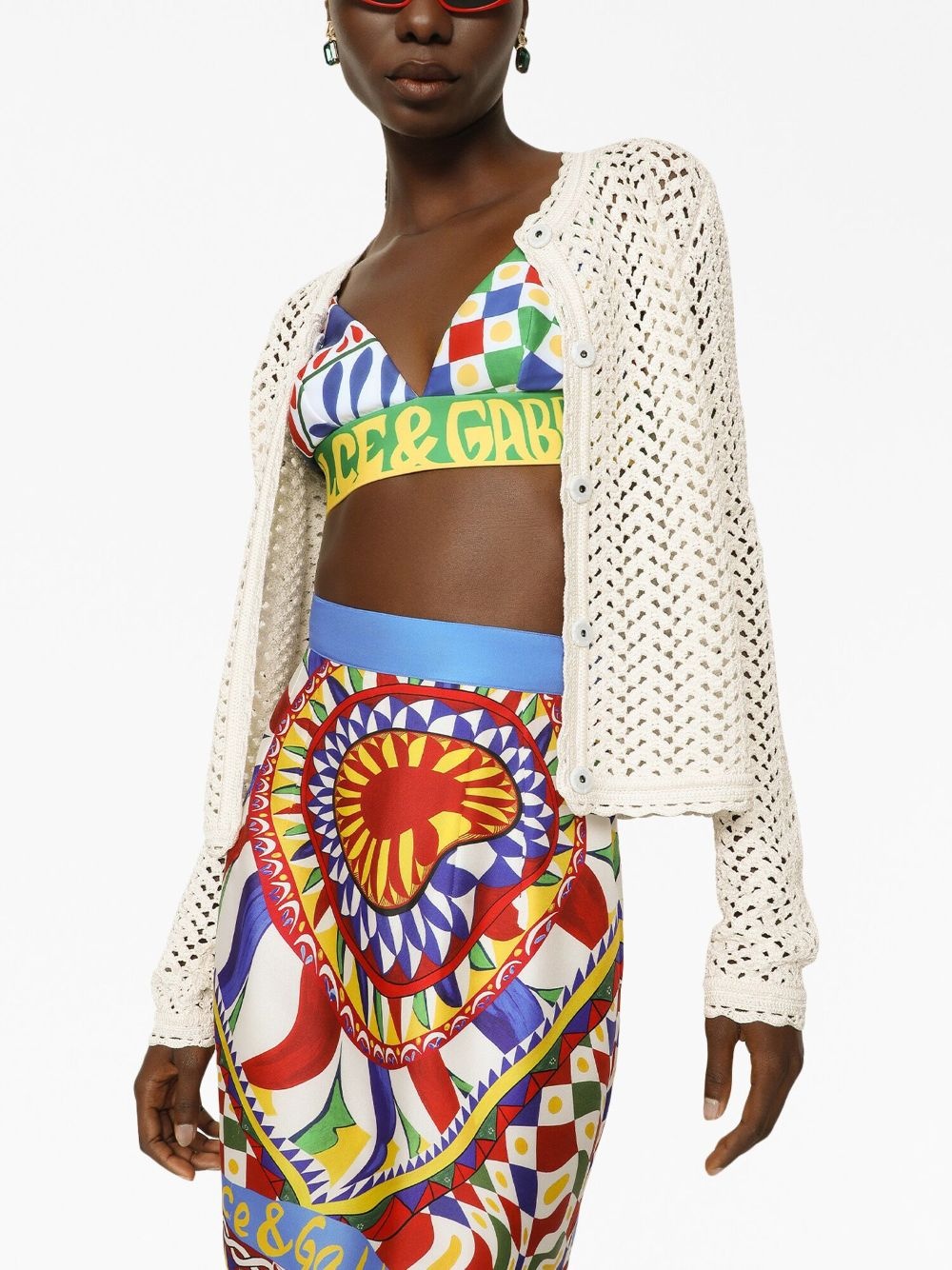 crochet-knit cardigan - 5