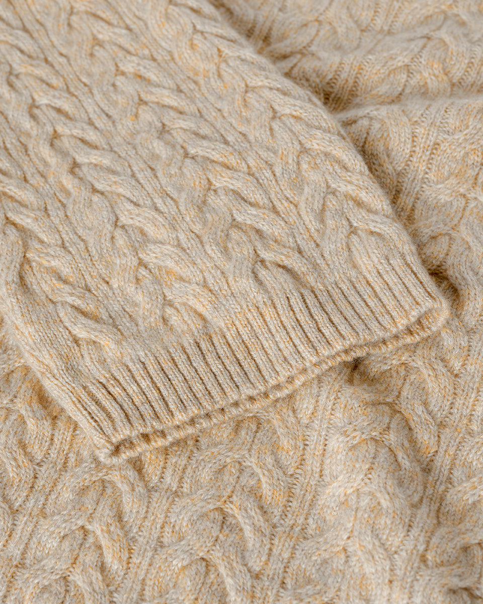 Cable Knit Natural Cashmere Jumper - 6