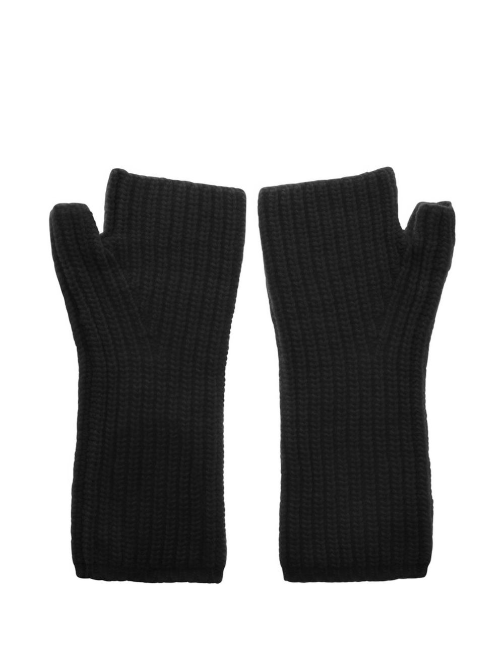 ribbed fingerless gloves - 2