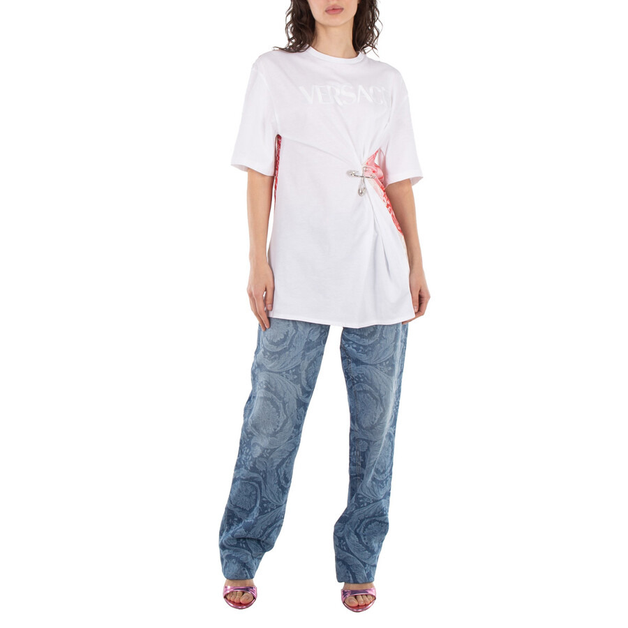 Versace Safety Pin Barocco Sea Printed T-Shirt - 6