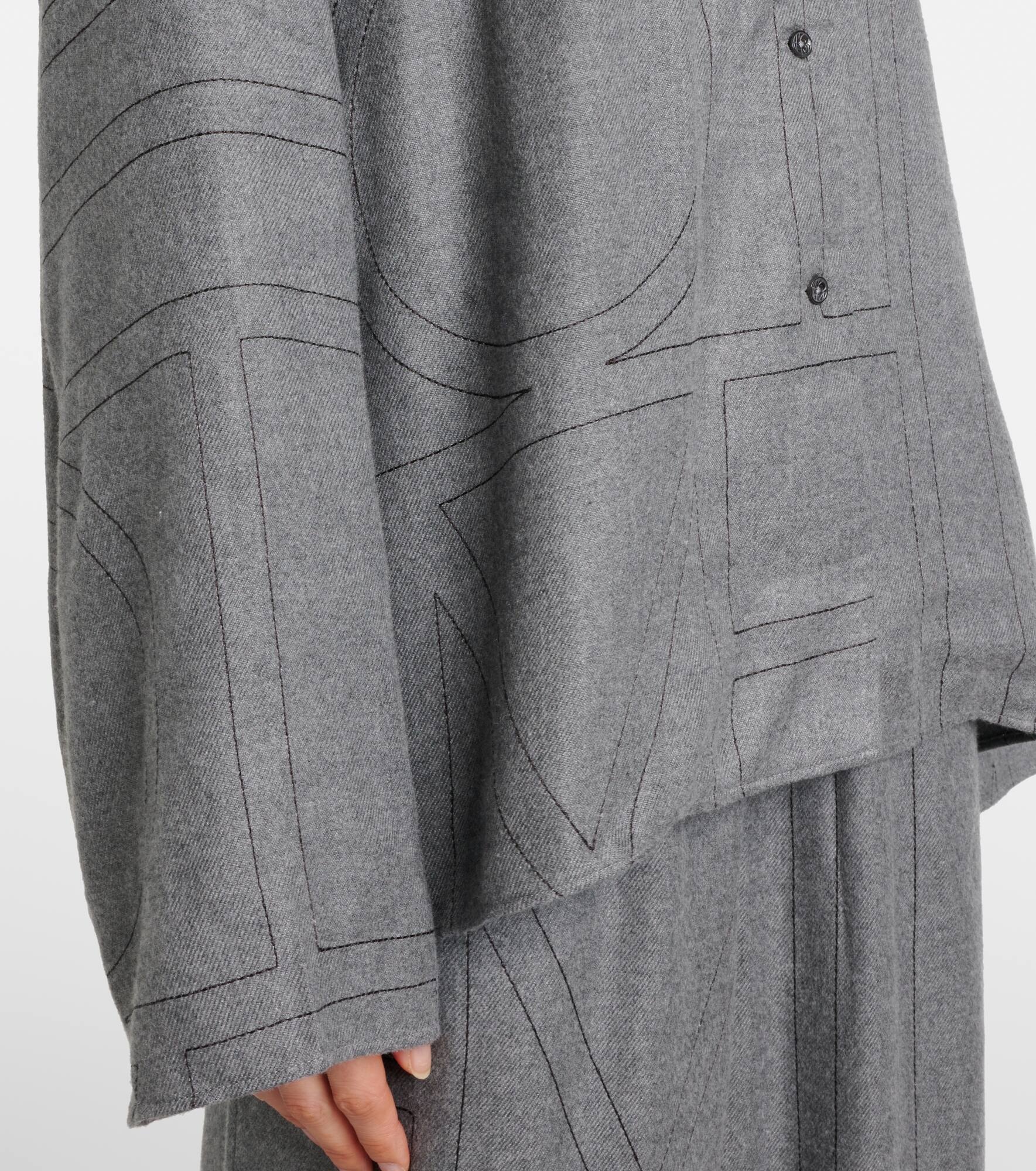 Monogram flannel pajama shirt - 5