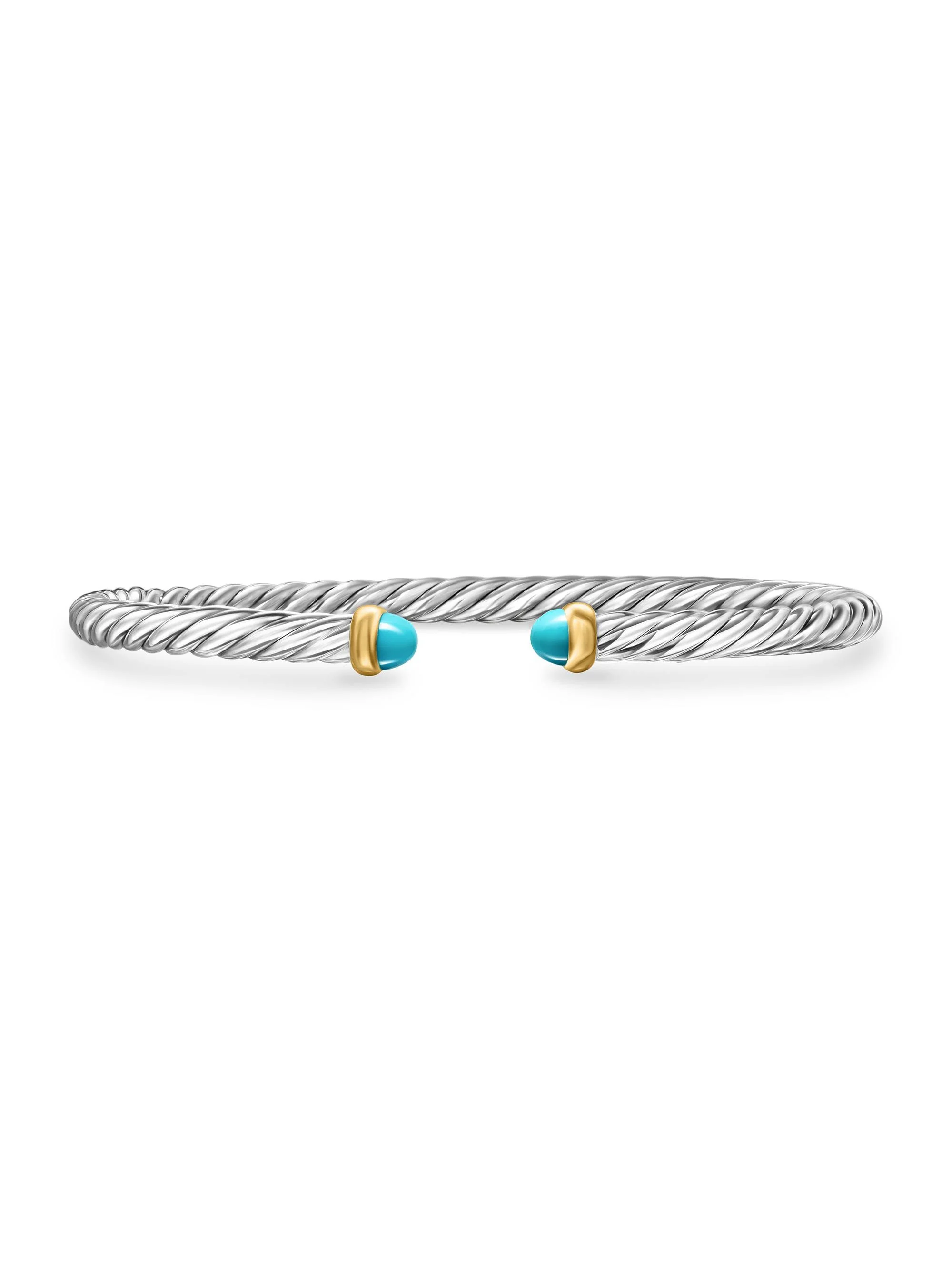 Women's Cable Flex Bracelet in Sterling Silver - Turquoise - 1