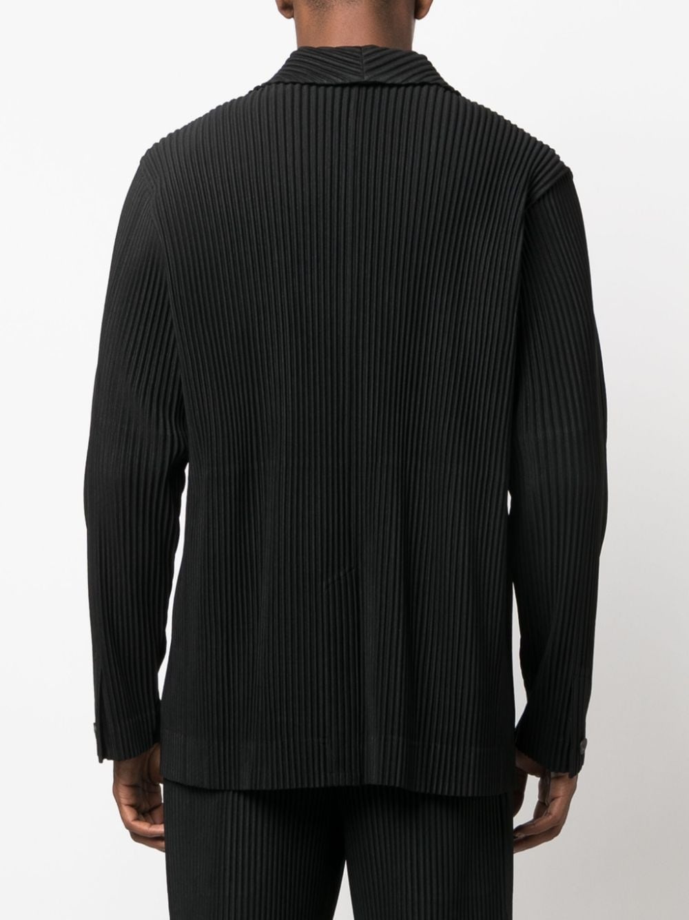 single-breasted pleated blazer - 4