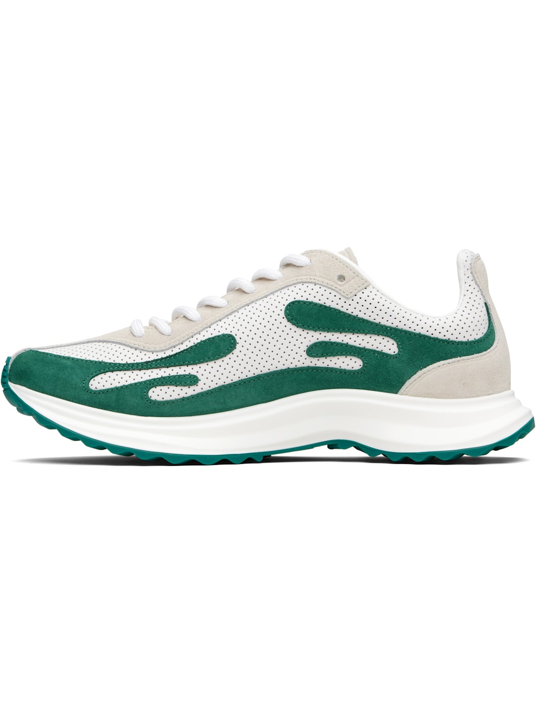 White & Green Stade Sneakers - 3