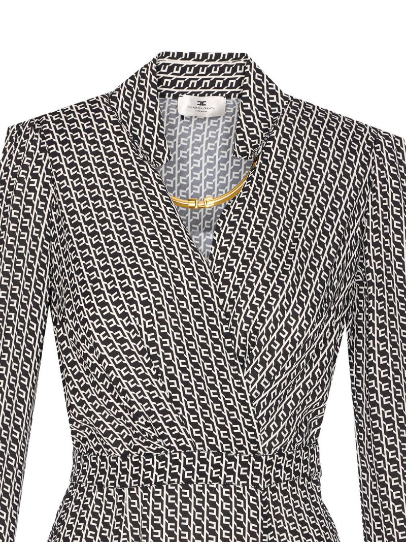 geometric-print V-neck midi dress 3