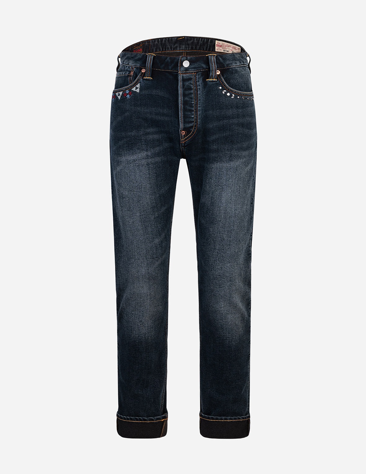 Seagull Embroidery with Metal Studs Carrot Fit Jeans #2017 - 5