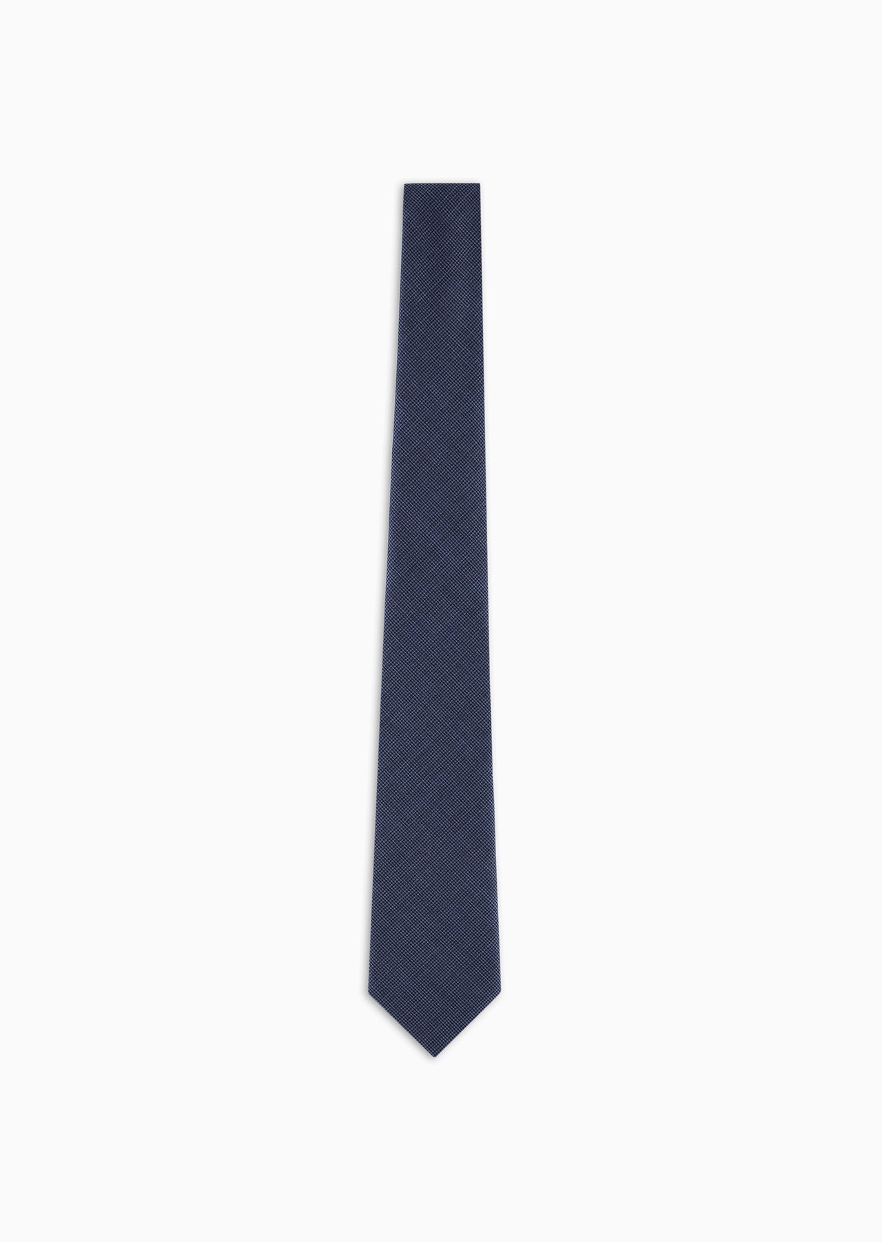 Micro-houndstooth jacquard wool tie - 1