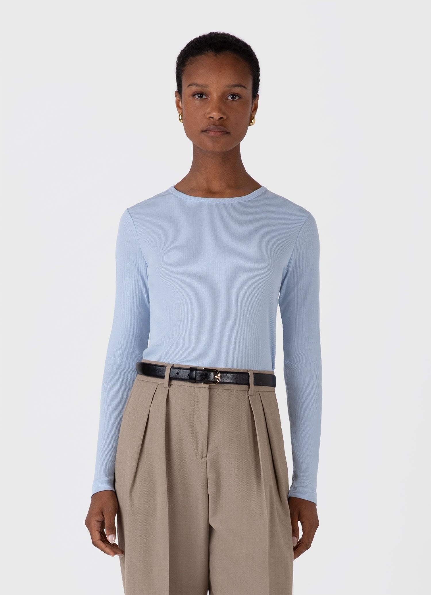 Long Sleeve Ribbed T‑shirt - 1